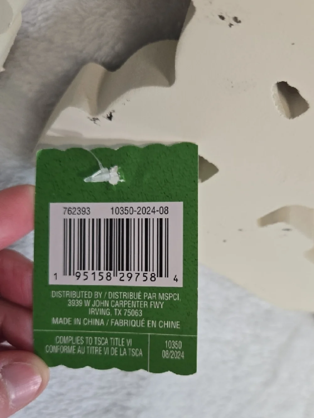NWT! Ashland Green and Cream Tabletop Décor Tag Lucky - Picture 4 of 7